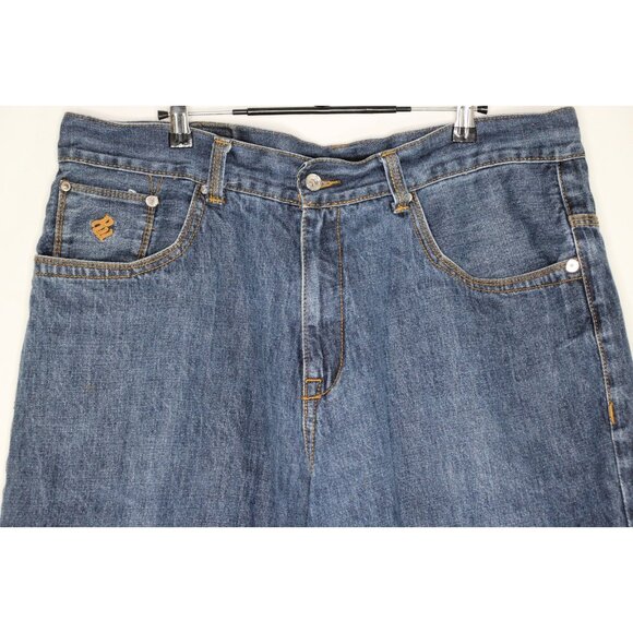 Vintage Rocawear Mens 38 x 14 Y2K Spell Out Baggy Jean Shorts Jorts G1401 - Picture 3 of 5